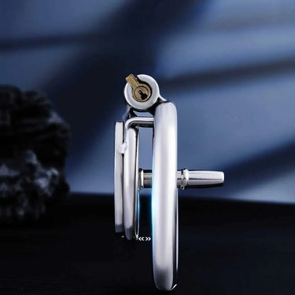 Stainless Steel Flat Chastity Cage with Urethral Pipe