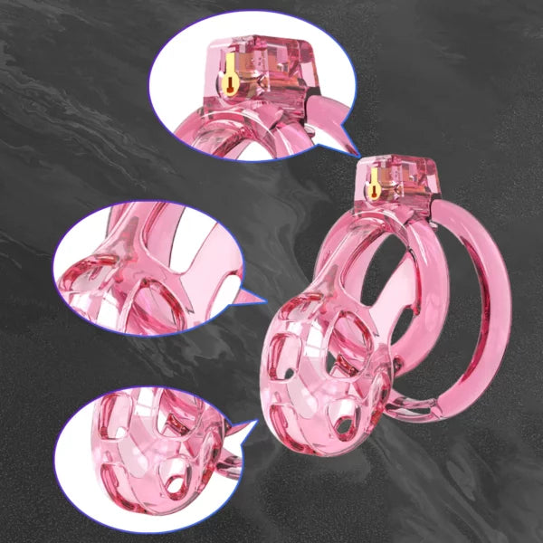 Crystal Silicone Head + 6 Resin Rings Cobra Chasitity Cage