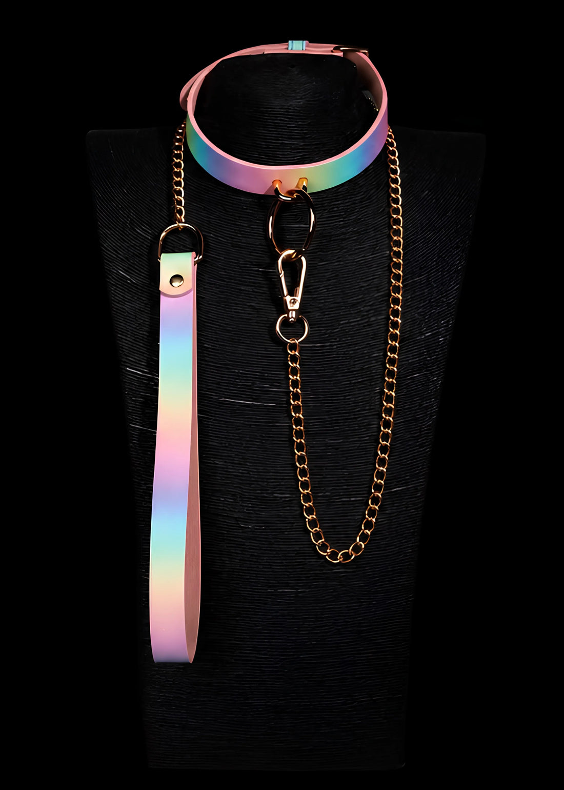 Premium Holographic BDSM Collar with Leash