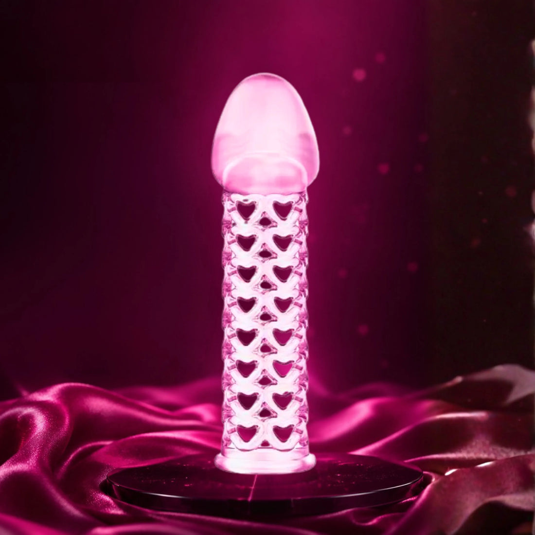 Heart Pattern Crystal Penis Sleeve for Men