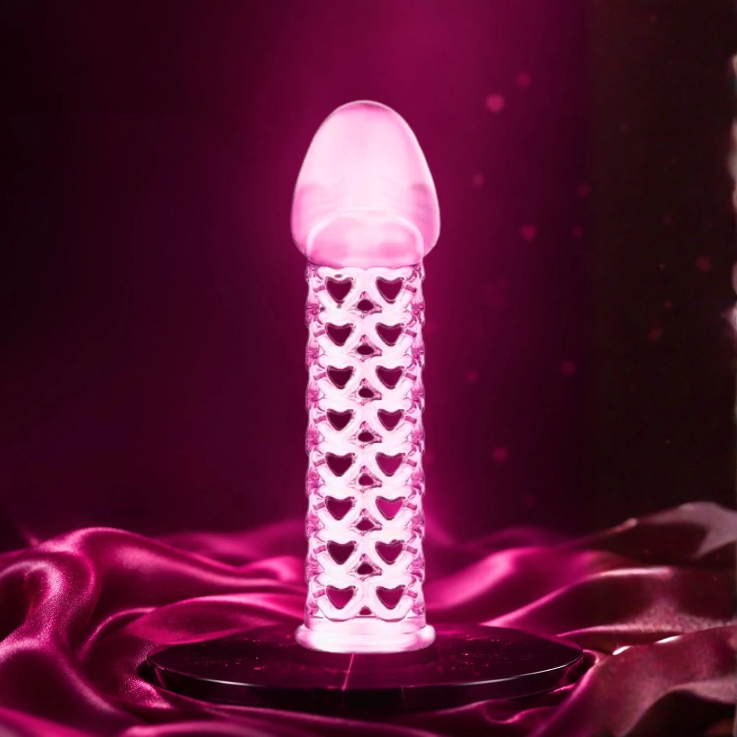 Heart Pattern Crystal Penis Sleeve for Men