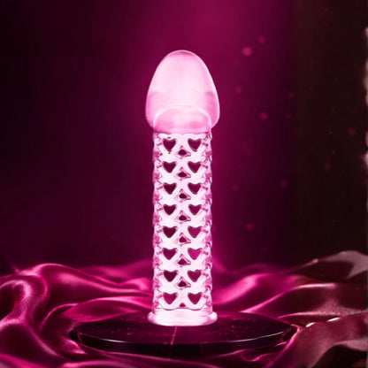 Heart Pattern Crystal Penis Sleeve for Men