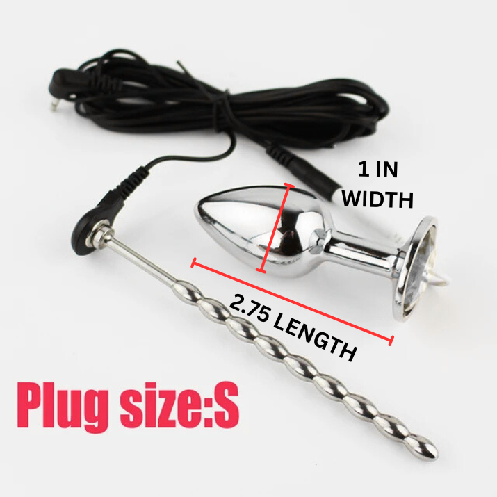 Electro Massager Butt/Anal Plug with Urethra Plug