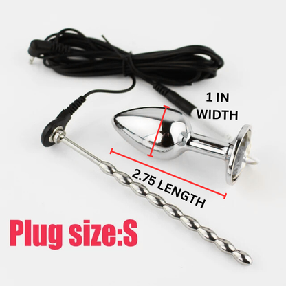 Electro Massager Butt/Anal Plug with Urethra Plug