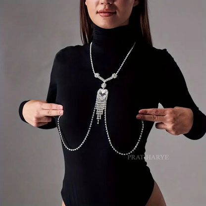 Neck Chest Jewellery with Nipple Ring