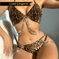 Leopard/Zebra Printed Bikini set with chain