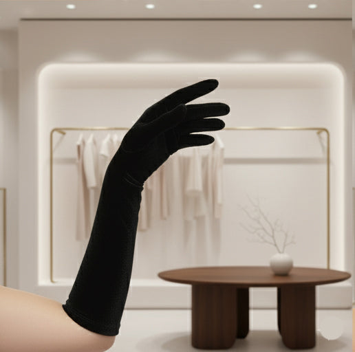 Long Velvet Hand Gloves