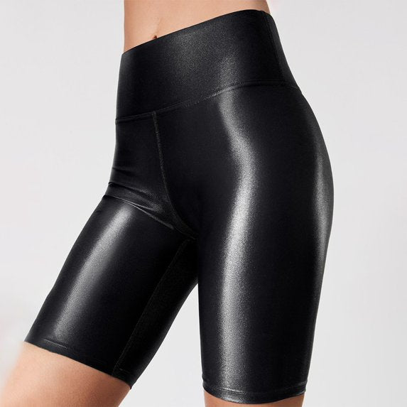 Black Pu Leather Shorts