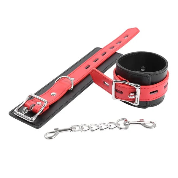 Handcuffs With Spring Chain Adjustable Leather Handcuff with Chain – PRATIHARYE