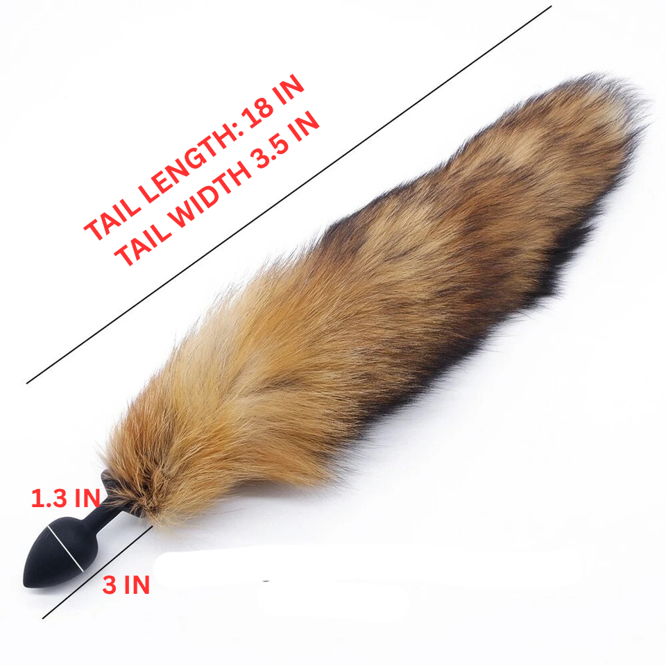 Fox Tail Silicone Butt Plug Brown &amp; Black