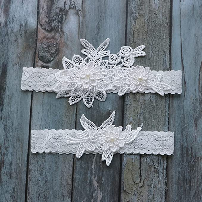 Embriodery Lace Bridal Garters set