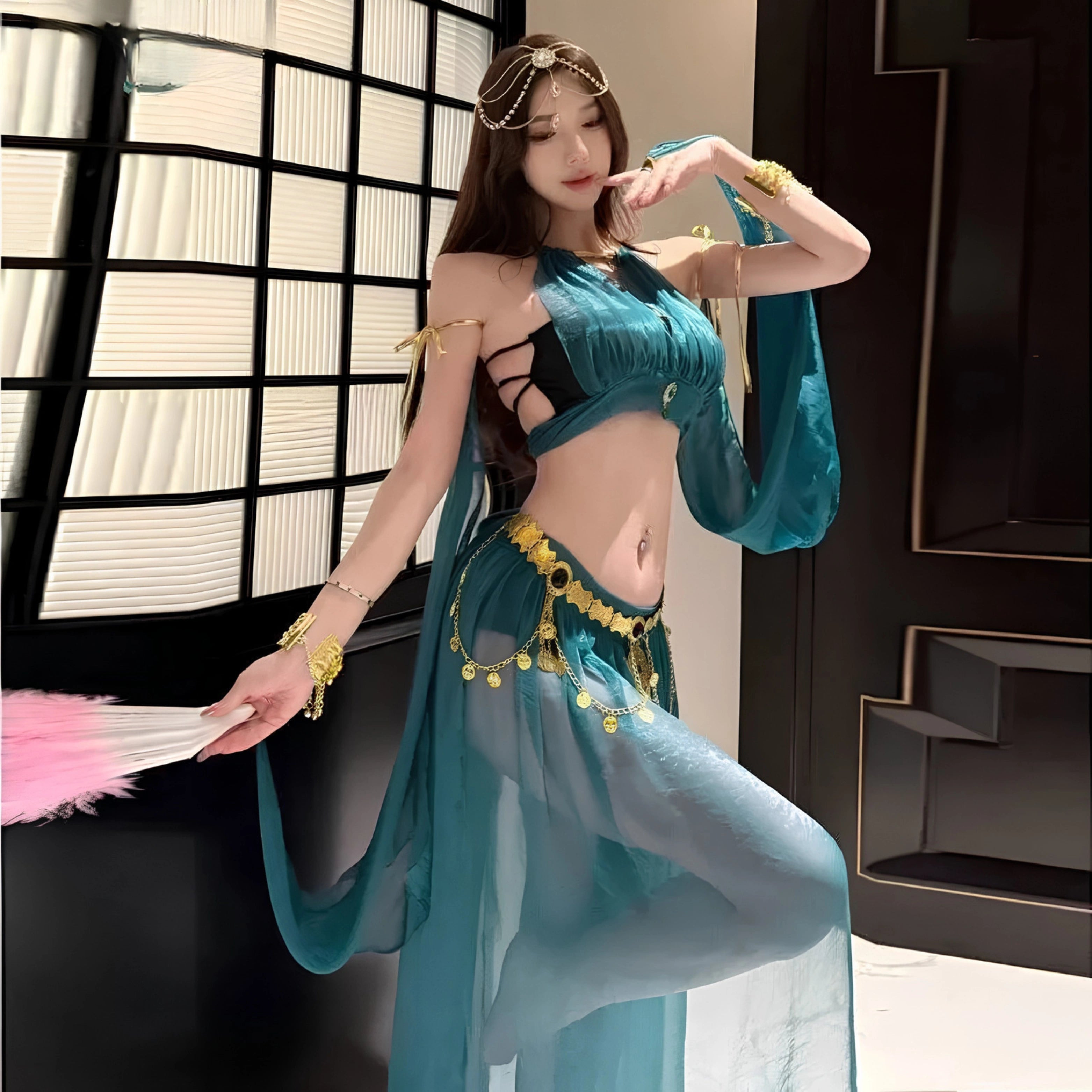 Arabian Belly Dancer Roleplay Outfit - Teal