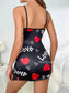 Love Printed Side Slit Chemise