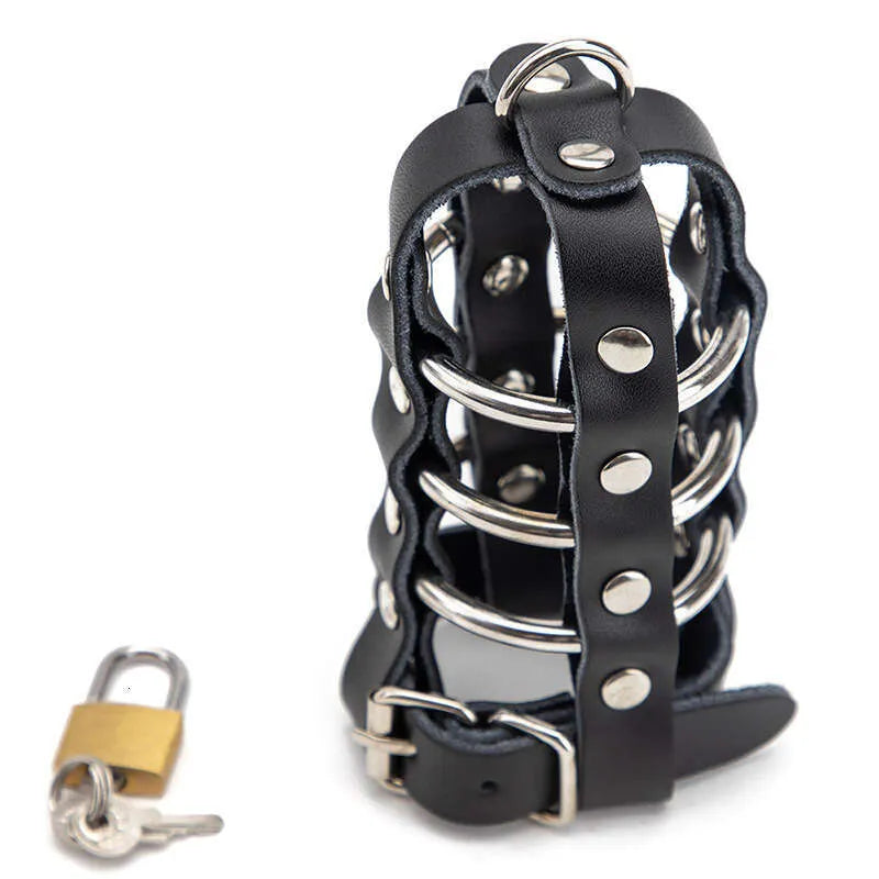 Leather Penis Chasity Cage