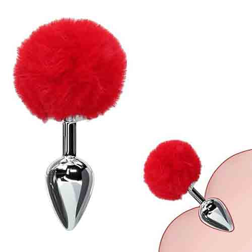 Stainless Steel Bunny Tail Butt Plug