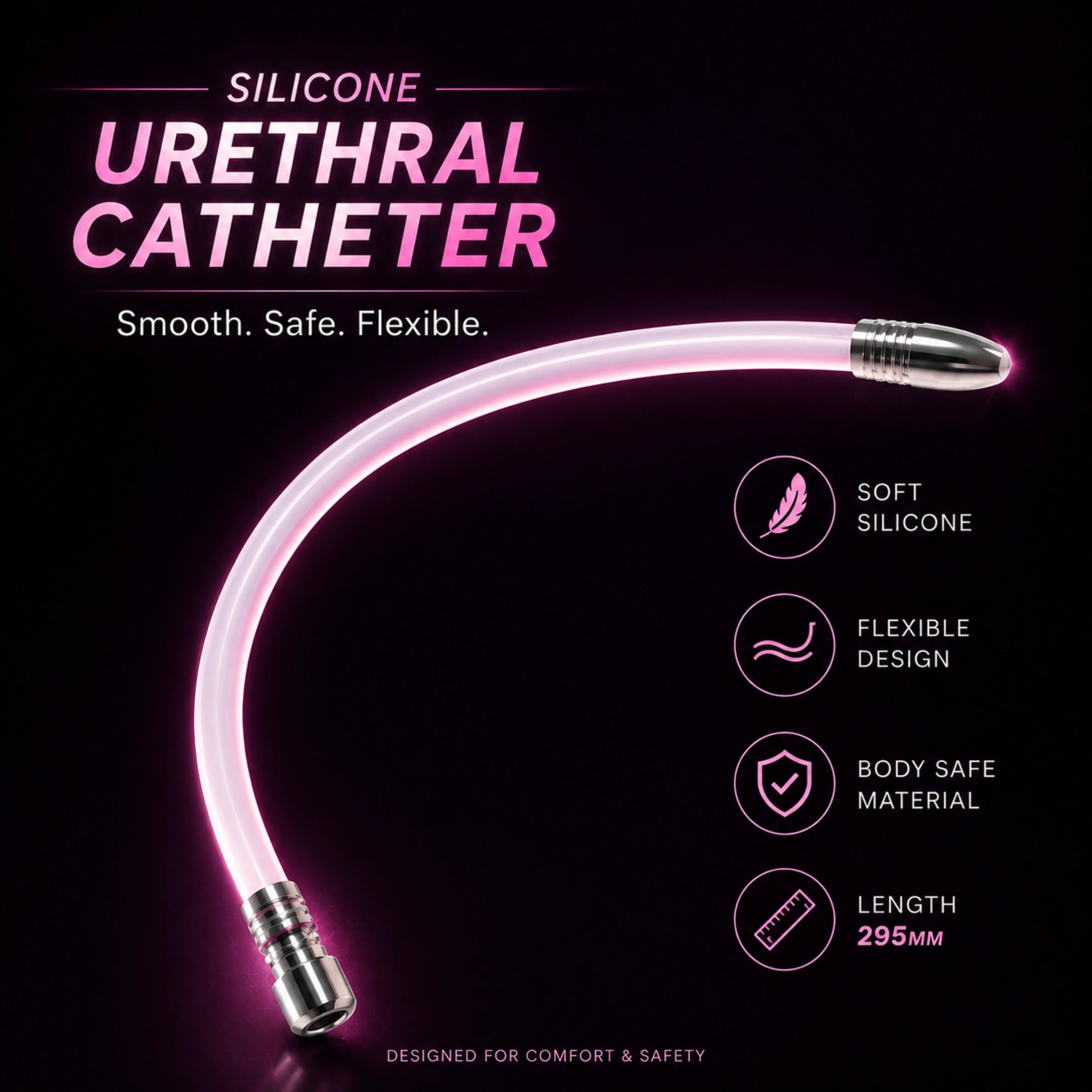 Soft Silicone Urethral Catheter Tube D-8