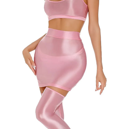 Nylon Spandex Mini Skirt for Women