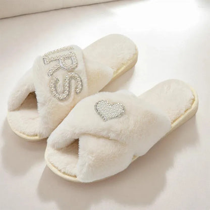 Mrs Furry White Slippers