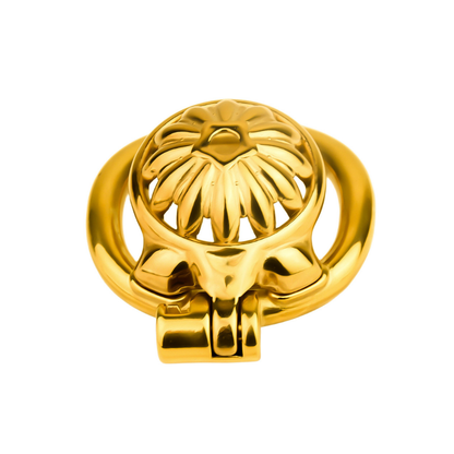 Premium Steel Gold Flat Chastity Cage