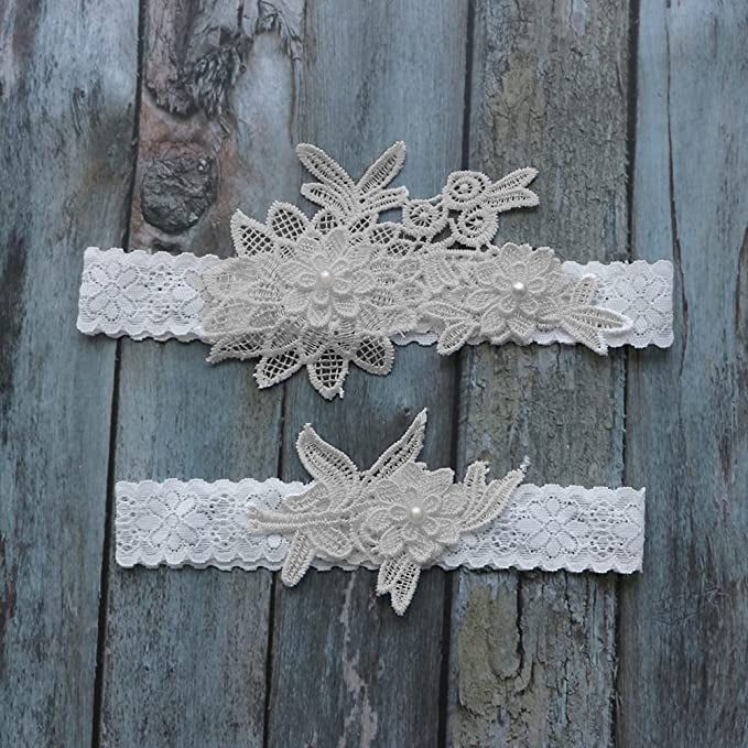 Embriodery Lace Bridal Garters set