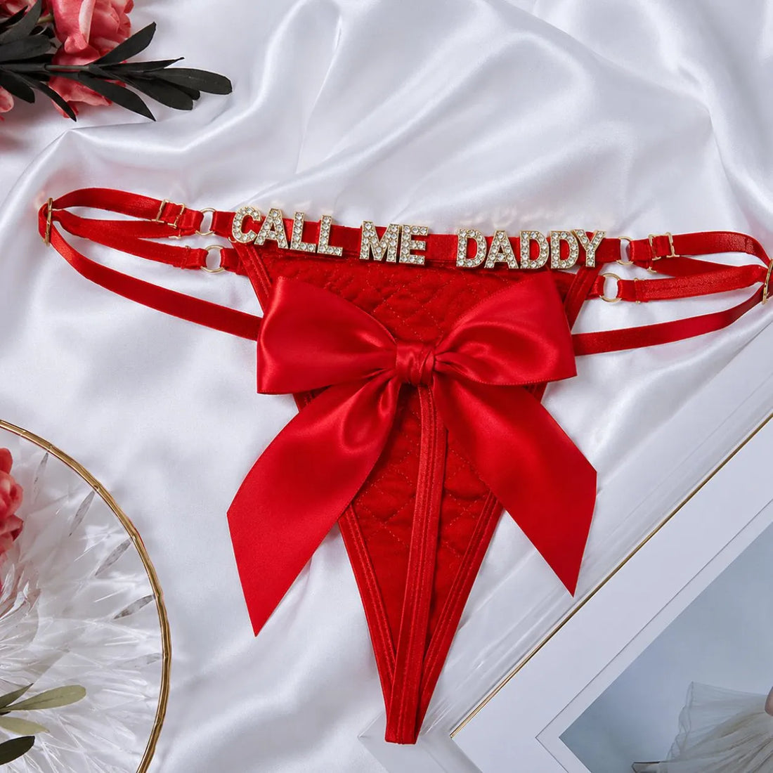 Customised Name Letter Sheer Bow Thong