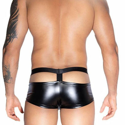 Men Faux Leather Wet Look Brief