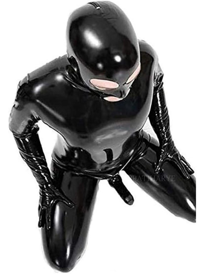 Men Faux Leather Zentai Suit