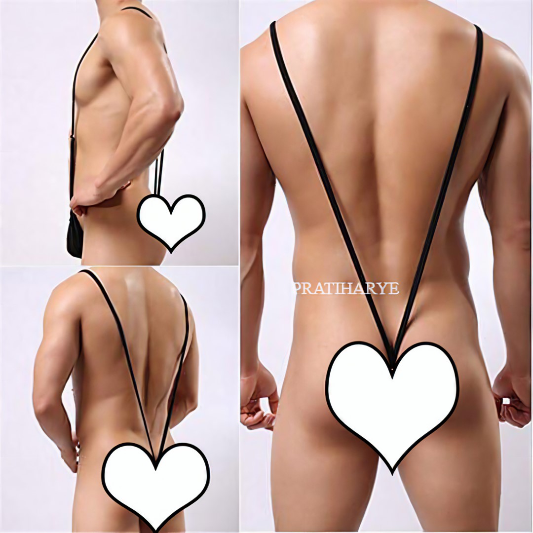 Pratiharye - Men's Microfiber Solid - Underwear Brief - Wide Elastic Bow Tie - One-Piece Sexy Panties - Birthday Gifts for Men - Suspender Thong