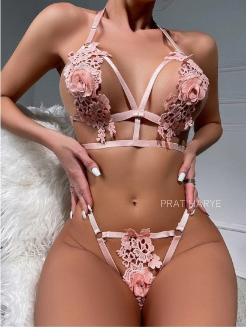 Embriodery Patch Bridal Sexy Bikini Set