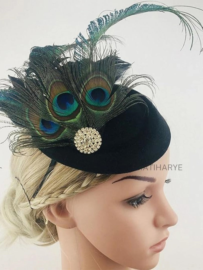 Peacock Feather Fascinator Tea Party Hat | HAT-10