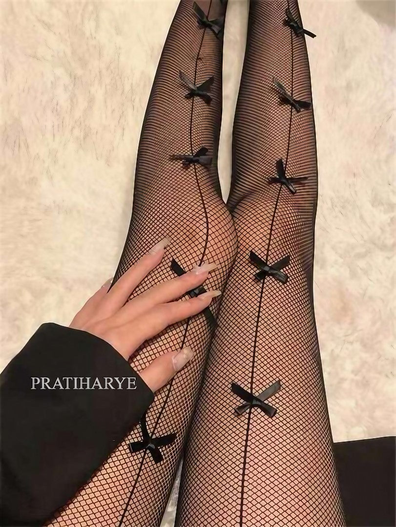 Front Cross Mesh Fishnet Stockings