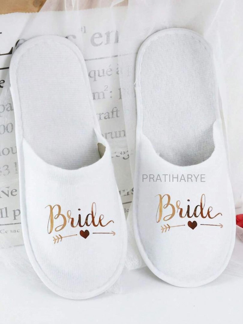 Bride Slipper with Golden leaf