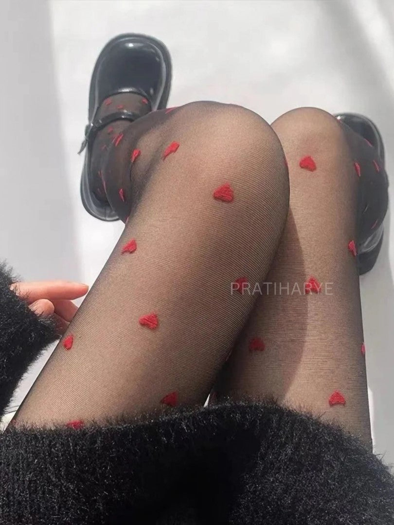 Silk Heart Pantyhose