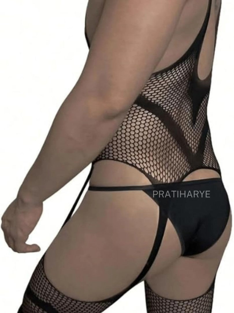 Men Fishnet Bodystocking