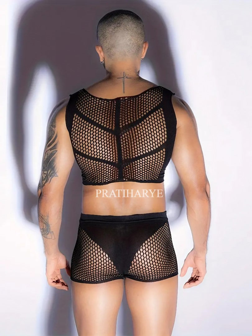 Online Men Fishnet T-shirt &amp; Underwear