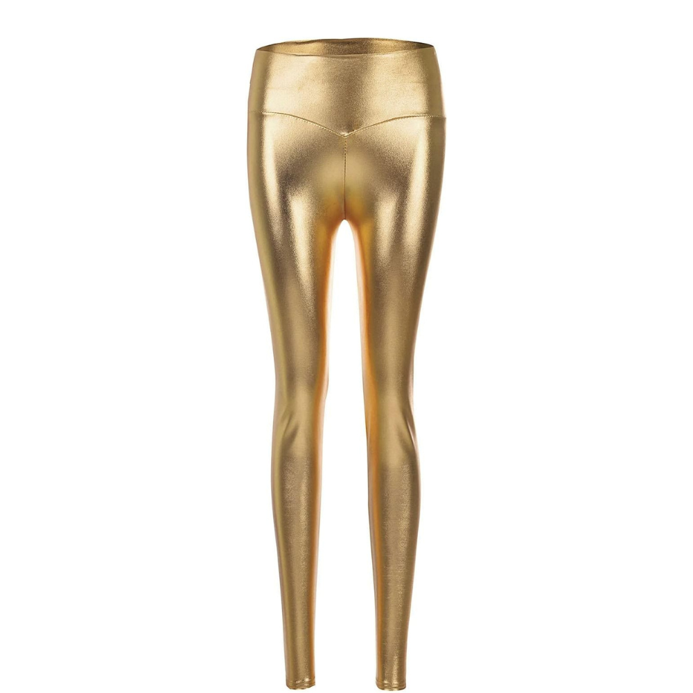 High Waist Gold Metallic Leggings