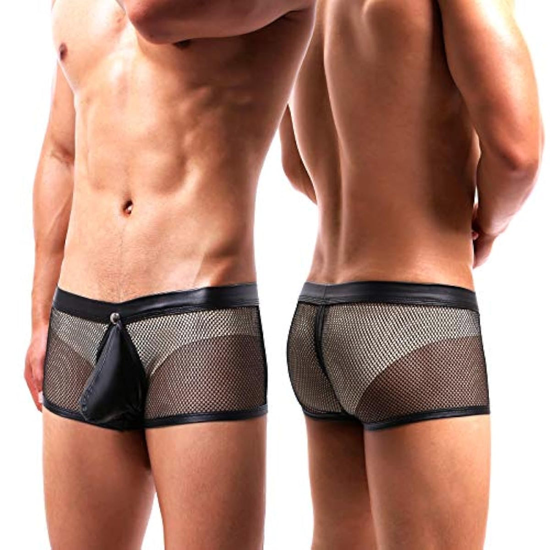 Mesh Leather Patch Men’s Sexy Boxer