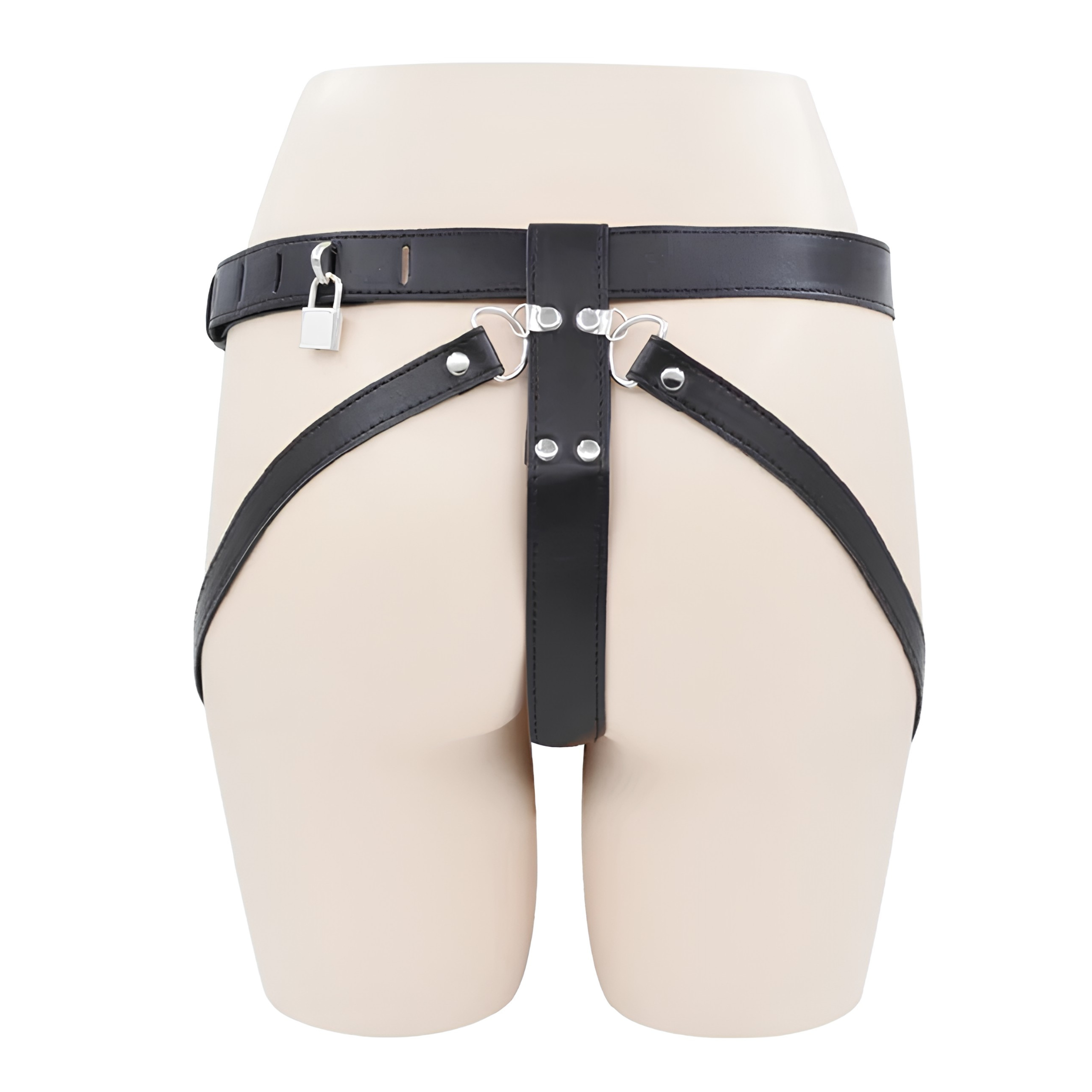 Premium Leather Chastity Harness Belt