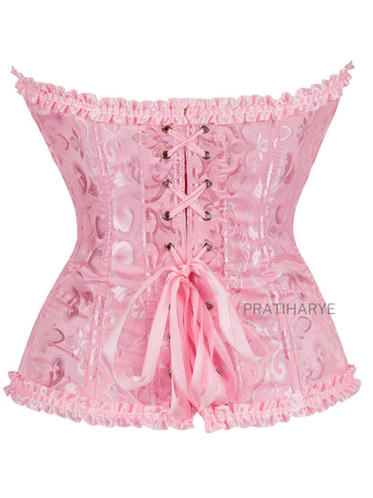 Jacquard Frill Trim Corset