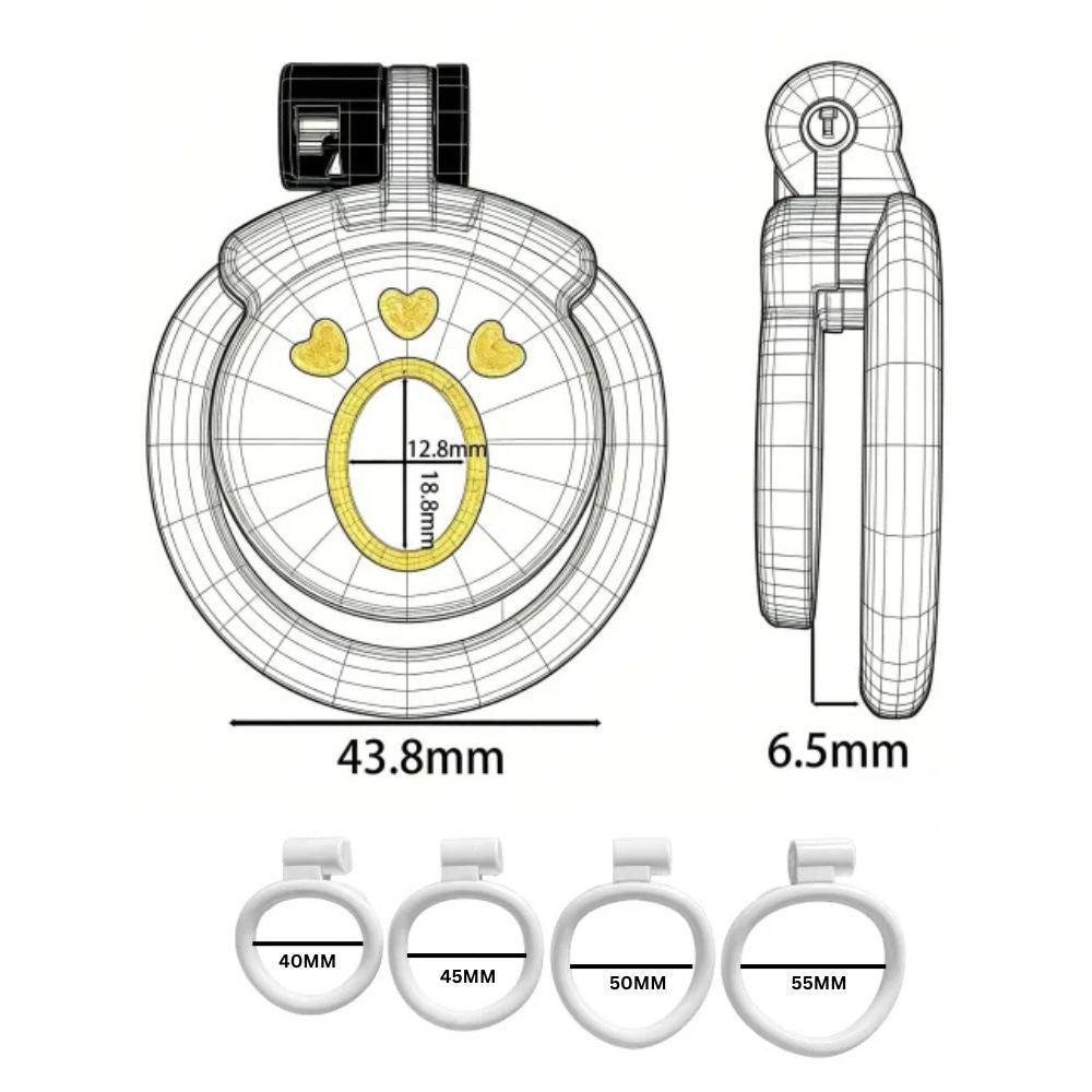 Flat Paw Silicone Chastity Cage
