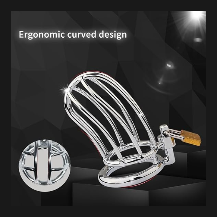 Caged Designed Stainless Steel Men Chasity Lock