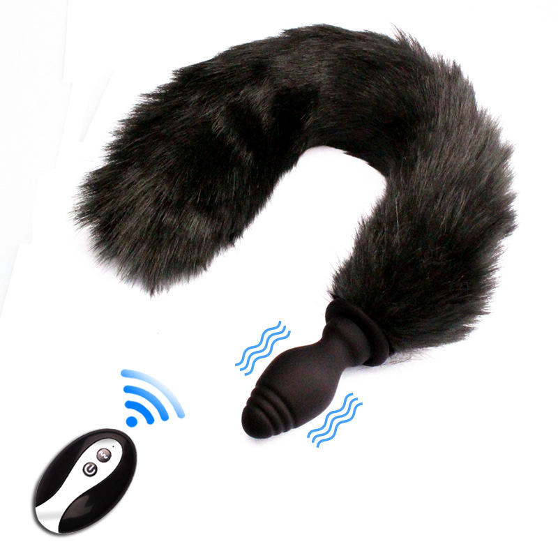 Vibrating Silicone Butt Plug Fox Tail with/without Remote