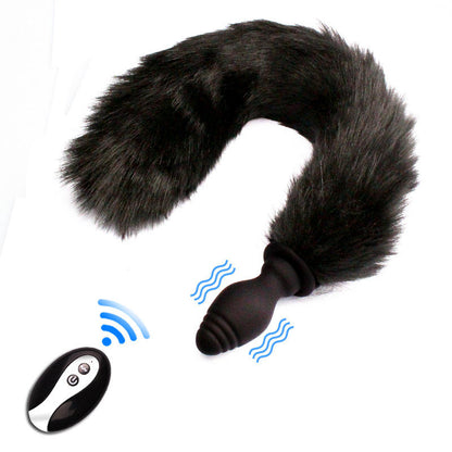 Vibrating Silicone Butt Plug Fox Tail with/without Remote