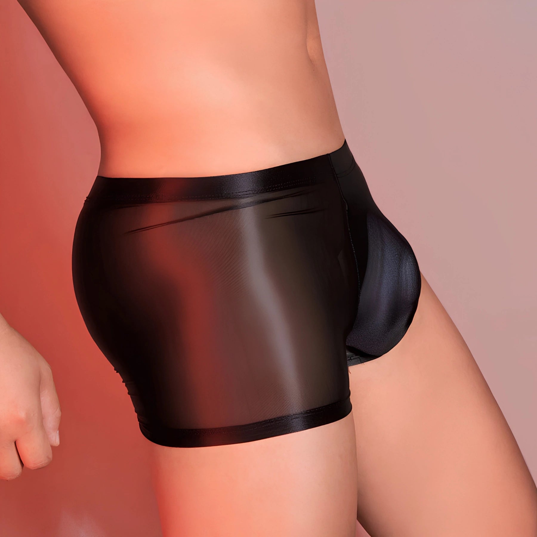 Men’s Black Glossy Lycra Brief