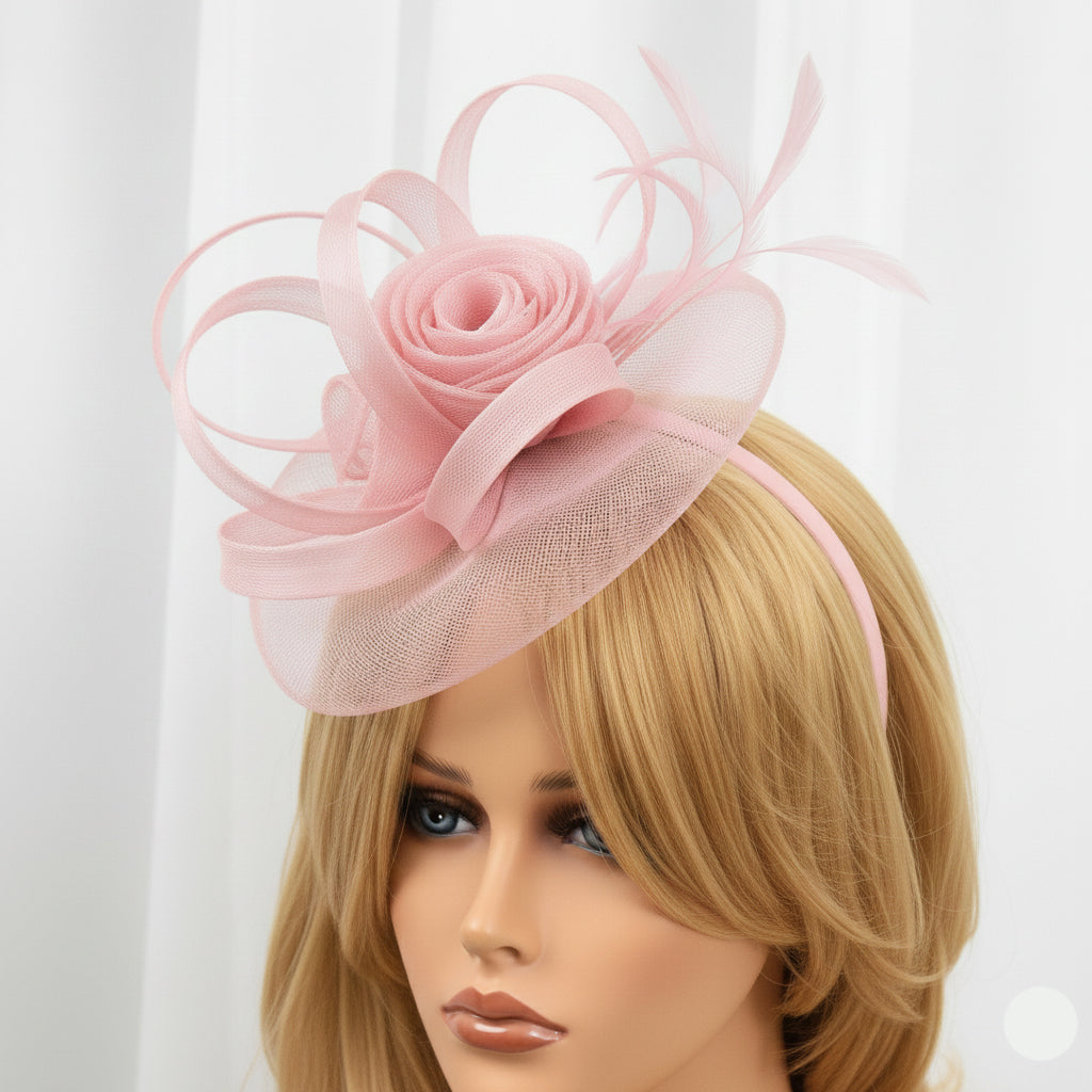 Elegant Black Net Fascinators Hat with Hairband