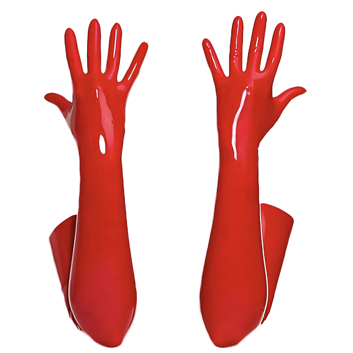 Red Handmade Pure Latex Long Gloves – Free Shine Oil