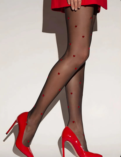 Silk Heart Pantyhose