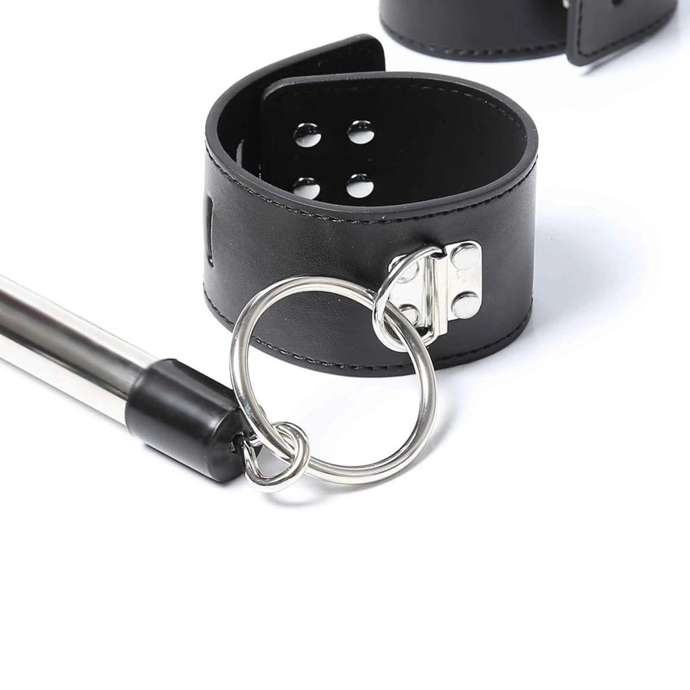 Stainless Steel Leather Wrist &amp; Ankle Restraint Spreader Bar Set