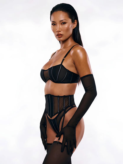 Premium Fishbone Sexy Lingerie Garter Set