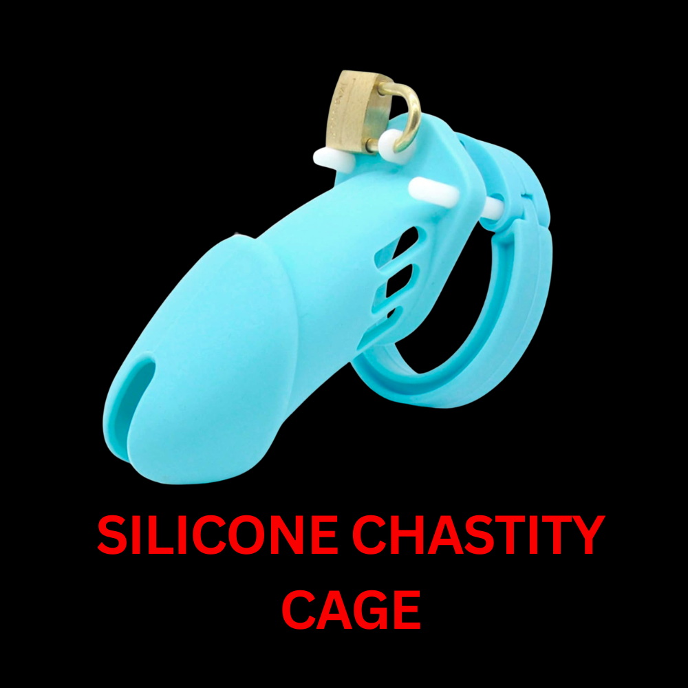 Long Neck Silicone Male Chastity Cage lock